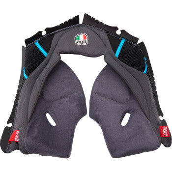 Almohadillas para mejillas AGV Pista GP RR - Gris/Cian - 2XL 201850005623G2X 