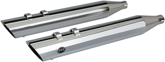 S&S CYCLE Slash Cut Slip-On Mufflers - Chrome 550-0695