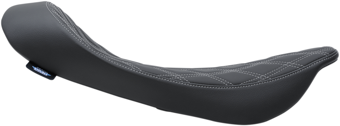 DRAG SPECIALTIES Asiento individual bajo - Doble diamante - Puntada plateada 0801-1156