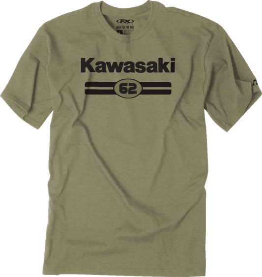 FACTORY EFFEX Kawasaki Sixty Two T-Shirt - Heather Olive - Large 27-87124