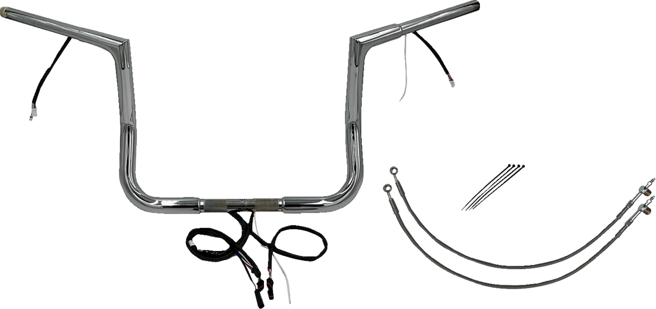 FAT BAGGERS INC. Handlebar Kit - Flat Top - 12" - Chrome 702212