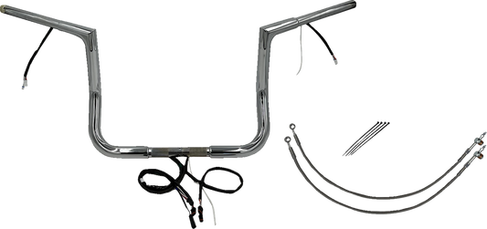 FAT BAGGERS INC. Handlebar Kit - Flat Top - 12" - Chrome 702212