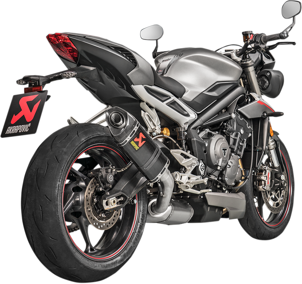 AKRAPOVIC Silenciador de línea deslizante de fibra de carbono Street Triple 765 2017-2019 S-T7SO1-HAPC 1811-3514