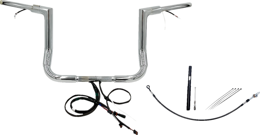 FAT BAGGERS INC. Handlebar Kit - Flat Top - 12" - Chrome 612012