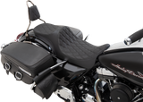 DRAG SPECIALTIES Asiento para 2 personas Predator III - Doble diamante - Hilo negro 0801-1304 