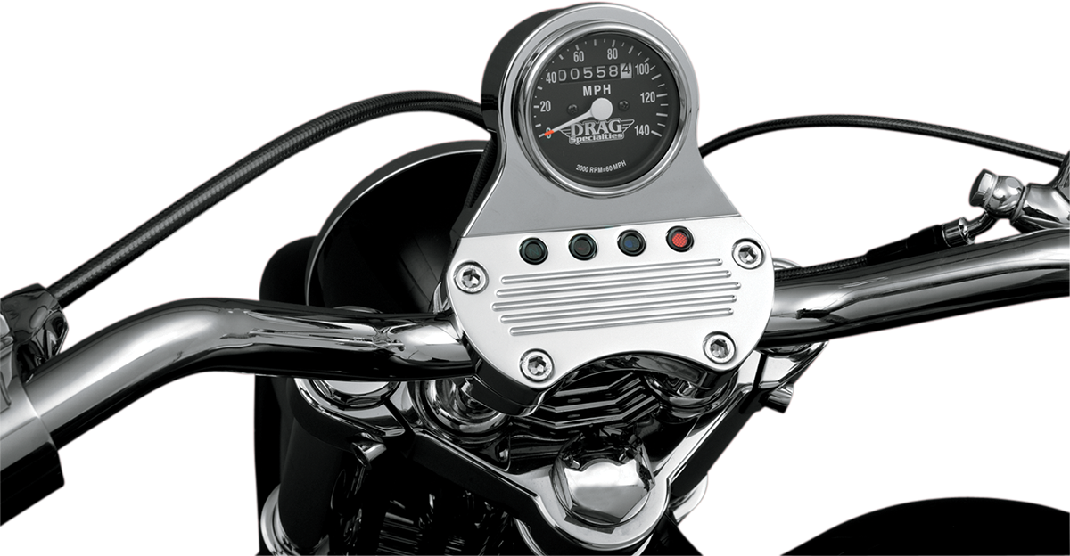 DRAG SPECIALTIES 2.4" MPH Mini LED Mechanical Speedometer/Indicators - Chrome Housing - Black Face - 2:1 21-6805DS1-BX15