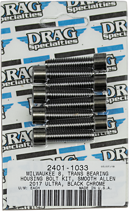 DRAG SPECIALTIES Transmission Bearing Smooth Bolt Kit - M8 MK783SBK