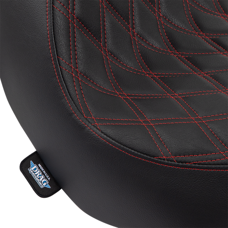 DRAG SPECIALTIES Asiento individual - Doble diamante - Costuras rojas - '18-'22 FL/FX 0802-1515