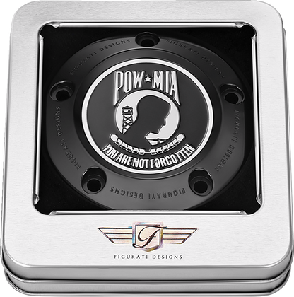 FIGURATI DESIGNS Timing Cover - 5 Hole - POW MIA - Black FD50-TC-5H-BLK