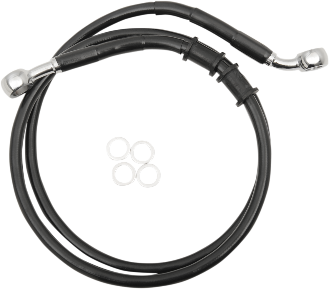 DRAG SPECIALTIES Brake Line - Front - +2" - Black - XL 614771-2BLK