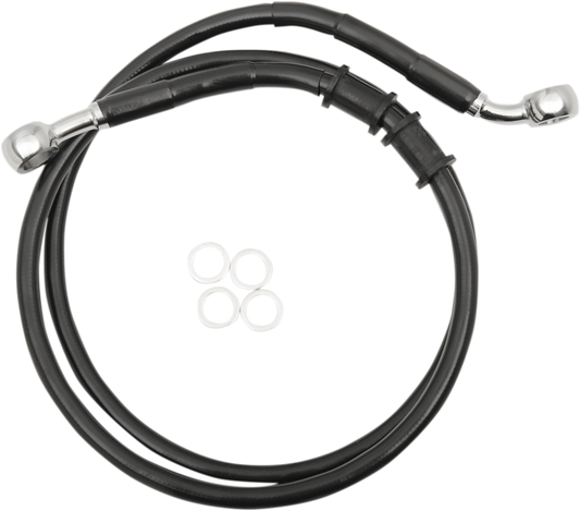 DRAG SPECIALTIES Brake Line - Front - +8" - Black - XL 614771-8BLK