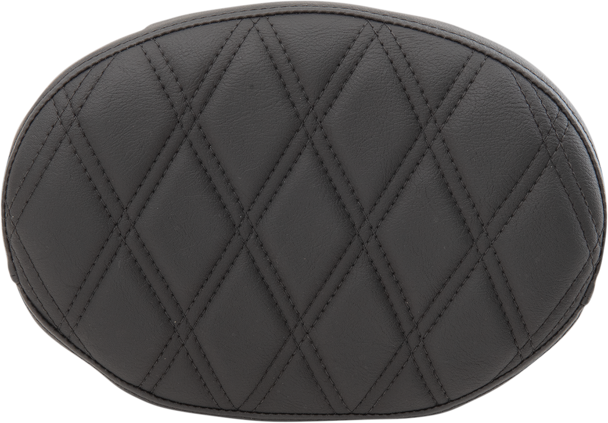 DRAG SPECIALTIES Backrest Pad - Oval - Double Diamond - Black 0822-0428