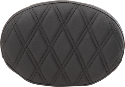 DRAG SPECIALTIES Backrest Pad - Oval - Double Diamond - Black 0822-0428