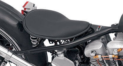 DRAG SPECIALTIES Seat - Spring Solo - Low-Profile - Small - Black Leather/White Stitching 0806-0028