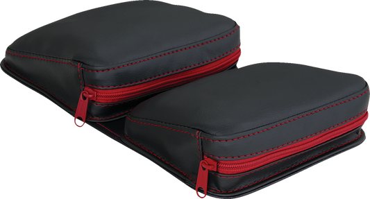 SHOW CHROME Kaliber Dash Pouch - Black with Red Zipper H44-4ZRED