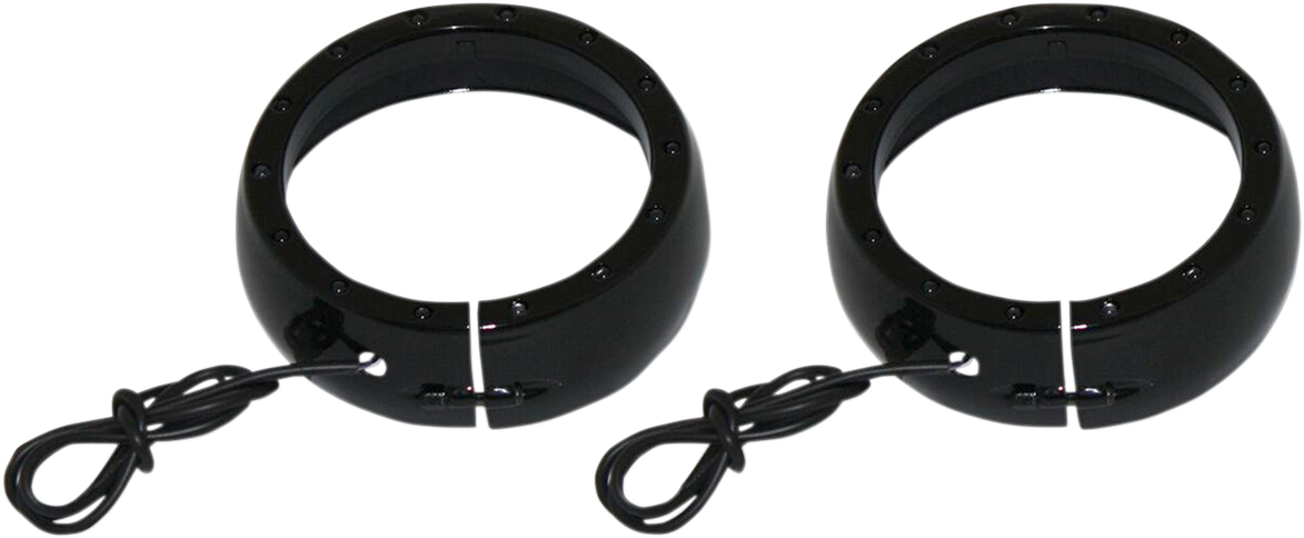 CUSTOM DYNAMICS Lighted Passing Lamp Trim Ring '14+ FLHT - Black CDTB-45TR-1B