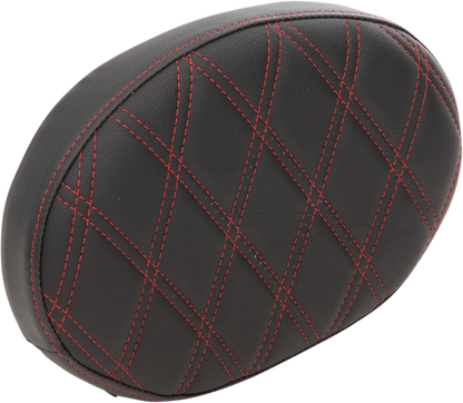 DRAG SPECIALTIES Backrest Pad - Oval - Double Diamond - Red Thread 0822-0430