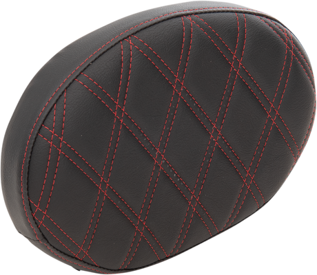 DRAG SPECIALTIES Backrest Pad - Oval - Double Diamond - Red Thread 0822-0430