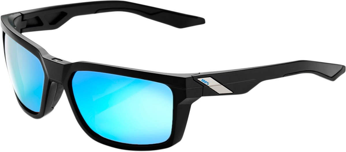 100% Daze Sunglasses - Matte Black - Blue Mirror 61030-019-75