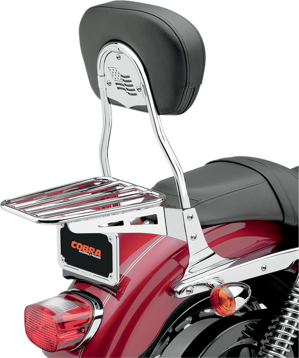 COBRA Sissy Bar Luggage Rack - Chrome - Tubular 02-3500