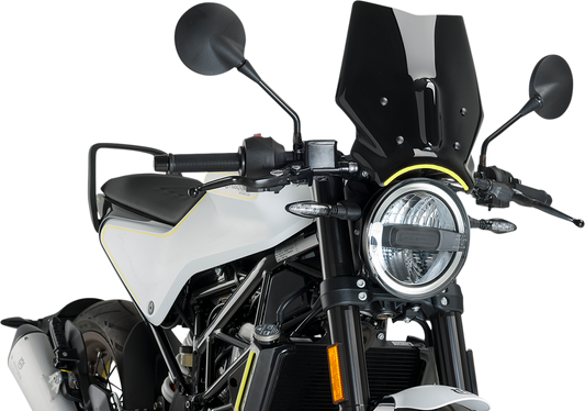 PUIG HI-TECH PARTS New Generation Windscreen - Black - Husqvarna 9702N