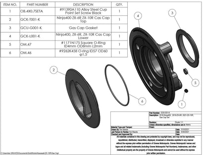 Graves MotorSports Kawasaki Gas Cap - Multi Fitment GCK-001-K