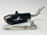 Graves Full Stainless Exhaust - Black Crf300   2021-2025 Exh-21c3l-Fsak