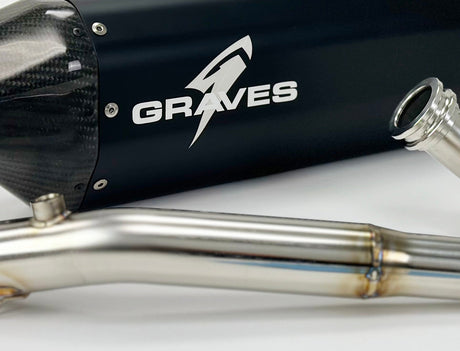 Graves Full Stainless Exhaust - Black Crf300   2021-2025 Exh-21c3l-Fsak