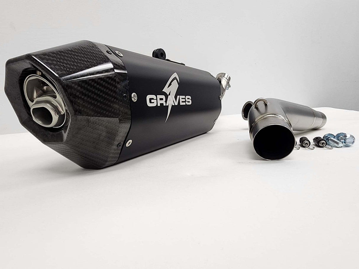 Graves MotorSports Honda CRF450RL / L / X 2019-2025 Full Exhaust Aluminum - Black EXH-19C4X-FTAK