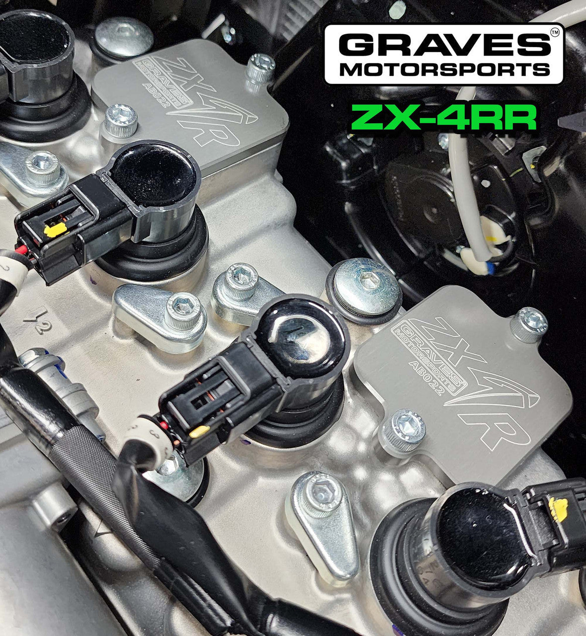 Graves motorsports  smog block off plates  ZX-4RR 2 / ZX6-R 2009-2026 / ZX10-R 2016-2026 / Z900 2017-2026 / H2 + H2R +SE 2015-2026 / Ninja 1000 2011-2014 AB022