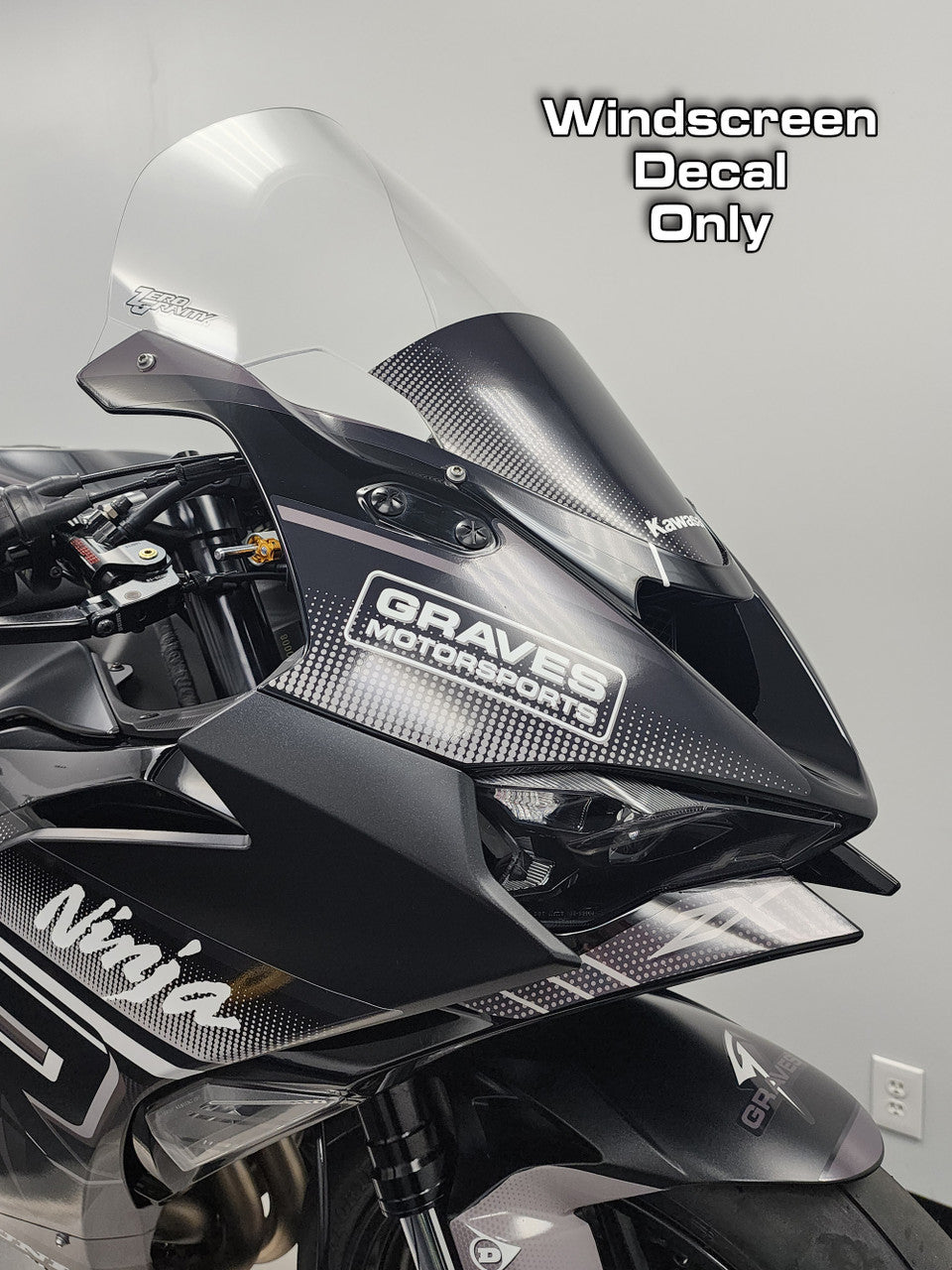 Graves ZX-6R Zero Gravity Tall Windscreen Sticker - Black  STK-24ZX6-WSK