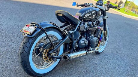Triumph Bonneville Bobber  Speedmaster 1200 Polished Titanium H Pipe Exhaust TRIUM120BOBREXPOB VA-13