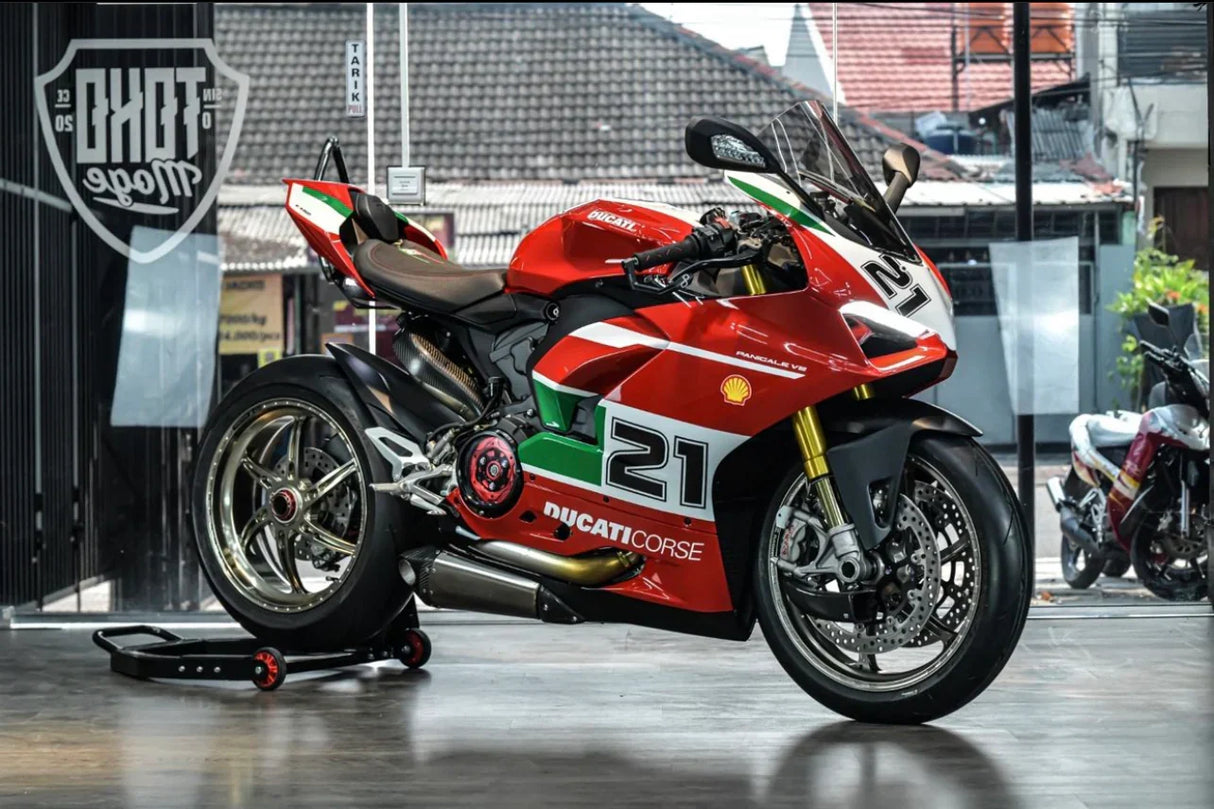 Vandemon Ducati V2 Panigale & Streetfighter Titanium Low Mount Exhaust System 2020-24 DUCV2TIEXHSBELA VA-129