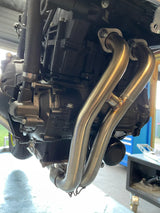 Vandemon  Yamaha YZF-R3 MT-03 YZF-R25 Vandemon Stainless Steel Headers, Titanium Muffler YAMAR300EXHSSBRA VA-83