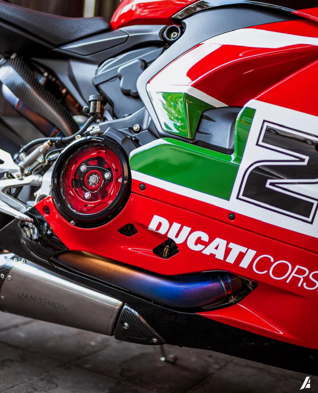 Vandemon Ducati V2 Panigale & Streetfighter Titanium Low Mount Exhaust System 2019-24 DUCV2TIEXHSBELA