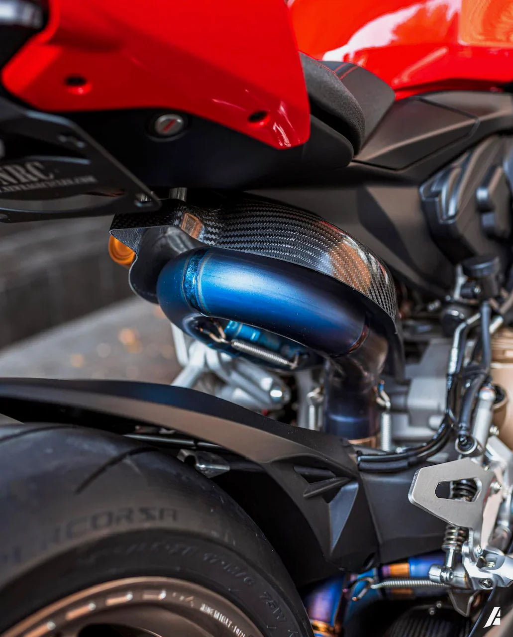 Vandemon Ducati V2 Panigale & Streetfighter Titanium Low Mount Exhaust System 2019-24 DUCV2TIEXHSBELA