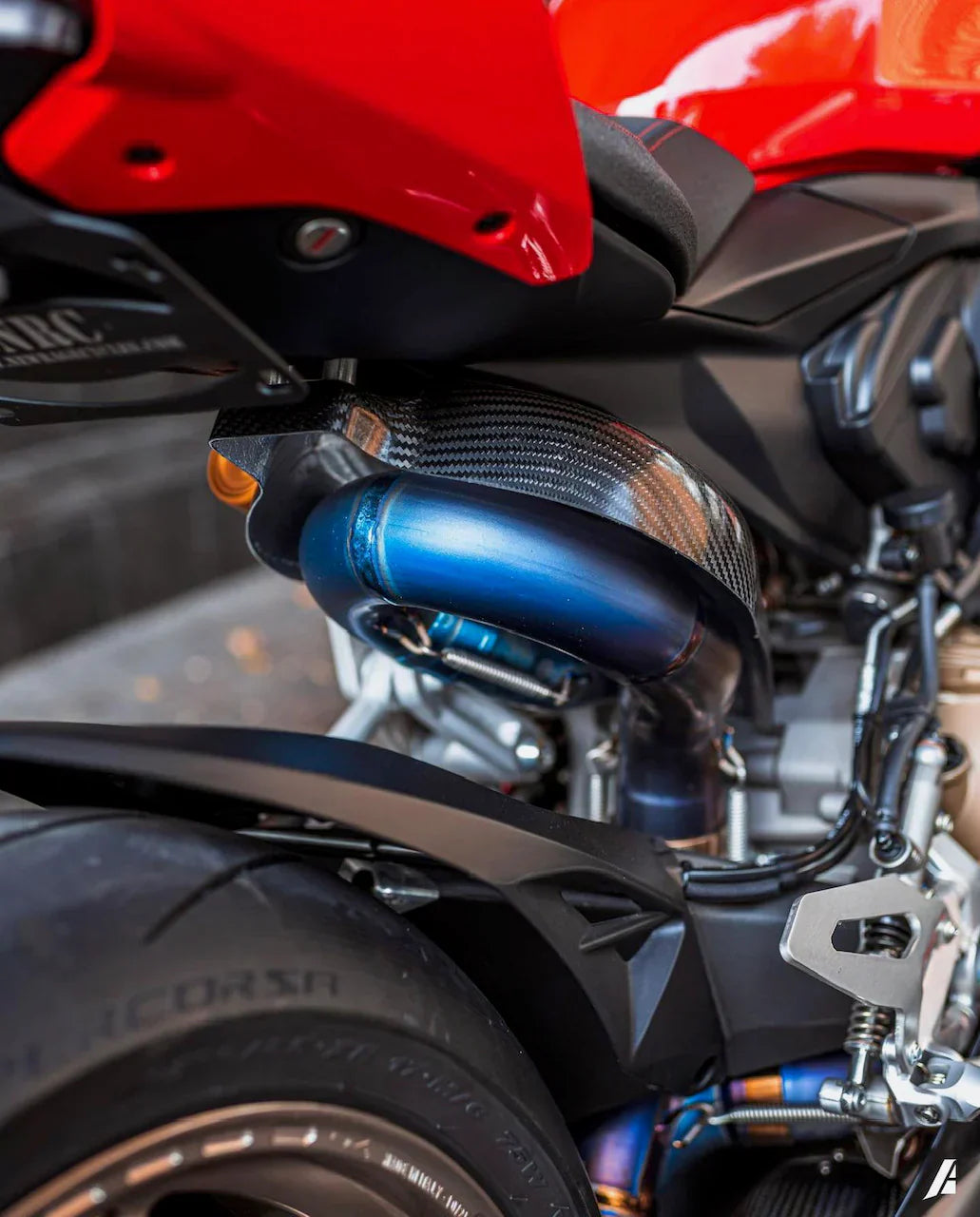 Vandemon Ducati V2 Panigale & Streetfighter Titanium Low Mount Exhaust System 2020-24 DUCV2TIEXHSBELA VA-129