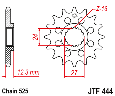 JT SPROCKETS Countershaft Sprocket - 17 Tooth - GSXR1000 2017-2023 JTF444.17