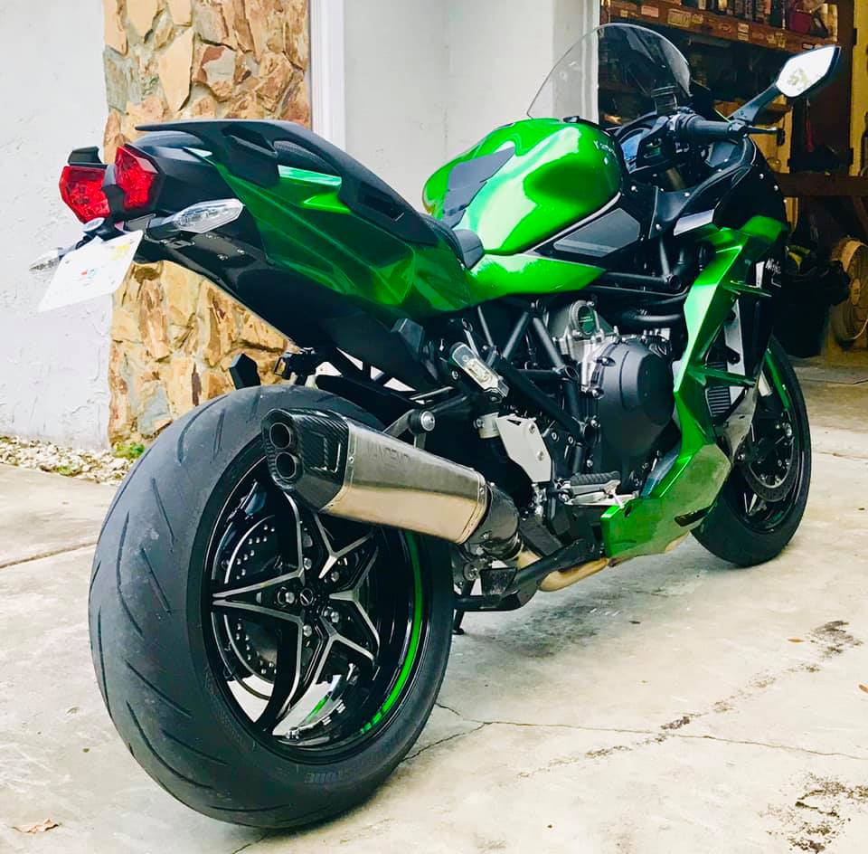 Vandemon Titanium Slip-On Muffler Kawasaki H2 SE SX  2018-24 KAWAH2SESXTITBRMUF6 VA-148