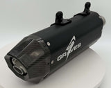Grraves 2024 KTM  350/450/500 EXC-F, XCF-W, Six Days - Husqvarna - GasGas Multi Fitment DualSport Stainless Exhaust - Black EXK-24EXC-SOSAK