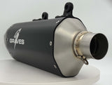 Graves KTM 350/450/500 EXC-F, XCF-W, Six Days / Husqvarna 350/450/501 FE, FEs  Gas GasEC 350F / EC 500F  2024 Dual Stage Quiet Core Stainless Exhaust - Black EXK-24EXC-SOSAK-Q