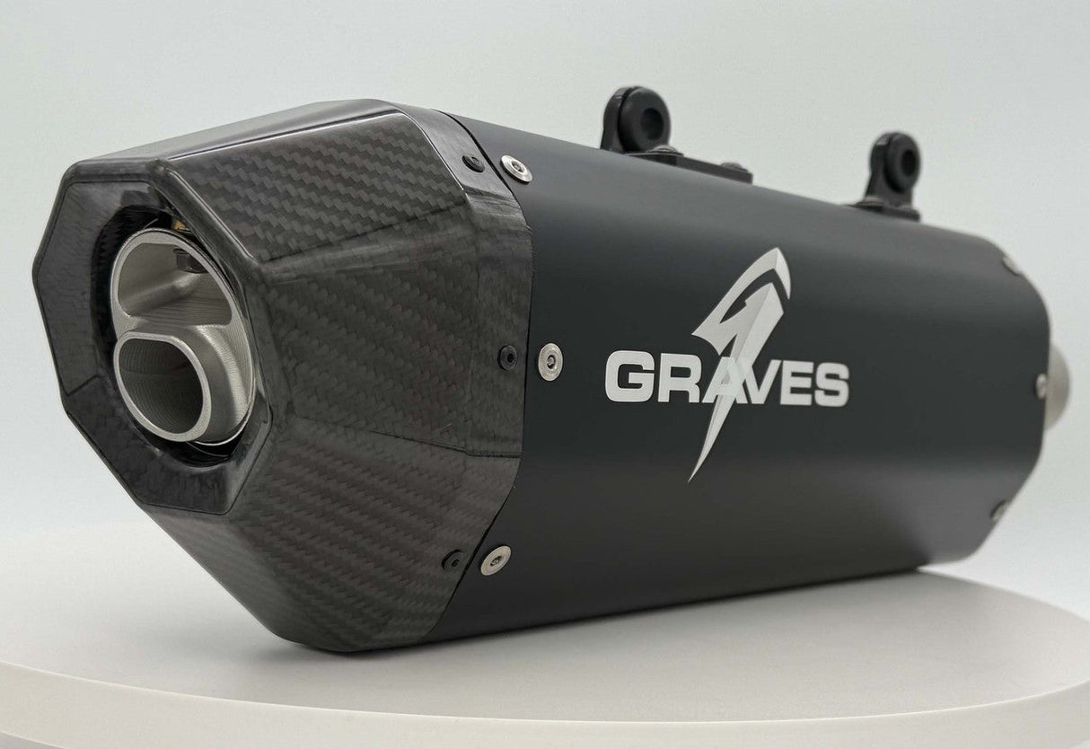 Grraves 2024 KTM  350/450/500 EXC-F, XCF-W, Six Days - Husqvarna - GasGas Multi Fitment DualSport Stainless Exhaust - Black EXK-24EXC-SOSAK