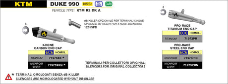 Arrow  Db Killer X-Kone Ktm Duke 990 (24-) 11013db