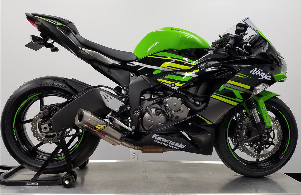 Graves Motorsports Cat-Back Slip-On Titanium Exhaust Zx6-R 2019-2025 Exk-19zx6-Cbtt