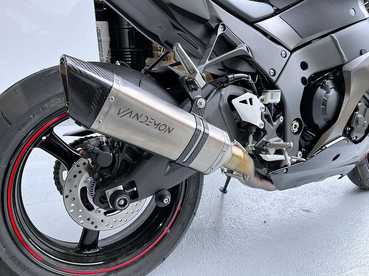 Vandemon  ZX10R /ZX10RR 2011-2025 Titanium full Exhaust system with  Carbon Fiber tip KAWAZX10EXTICFBA VA-89
