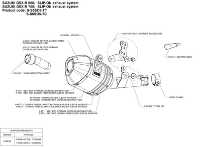 AKRAPOVIC Slip-On Line Muffler - Carbon Fiber GSX-R 600/750 2006-2007   S-S6SO5-TC 1811-1425