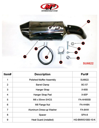 M4 Exhaust Polished Slip On 2017-2023 SV 650 SU6622