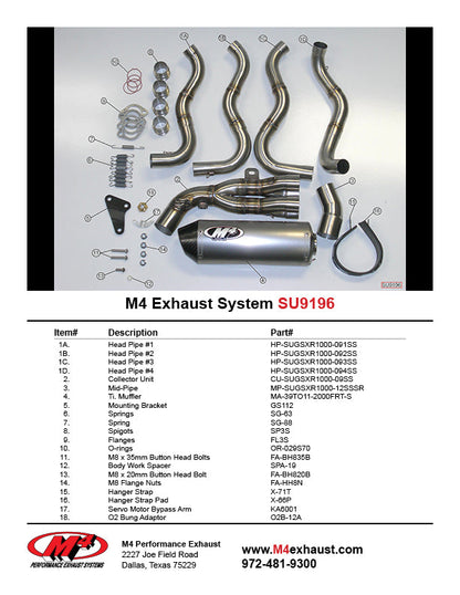 Escape M4 Sistema Completo Street Slayer Titanio 2012-2016 GSXR 1000 SU9196