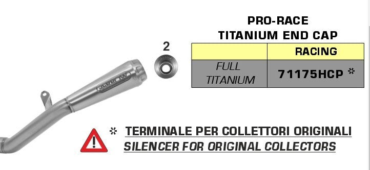 Arrow Arrow Pro- Race Titanium Silencer Kit "High Version" 2017 - 2020 Honda CBR1000RR 71175hcp