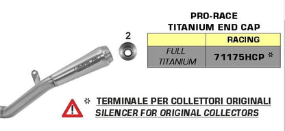 Arrow Arrow Pro- Race Titanium Silencer Kit "High Version" 2017 - 2020 Honda CBR1000RR71175hcp